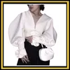 GETSRING Camicetta Camicia vintage con scollo a V Camicie con lanterna bianca con volant Top Camicette da donna 2020 per ragazze