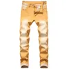 Men Cotton High-quality Jeans Denim Design Four Season Worn-out Fashion Designer Straight-leg1