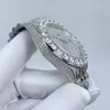 2022 포장 된 다이아몬드 자동 망 시계 아랍어 스크립트 완전히 아이스 밖으로 시계 41mm 2 톤 스테인레스 스틸 팔찌 사파이어 럭셔리 한 벨론