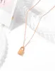 Fashion stylish designer stainless steel tiny cute shell lock pendant necklace for women girls rose gold
