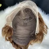 Vague de corps Transparent coupe de lutin perruques T partie brésilienne Remy perruque de cheveux humains courte Bob perruque préplumée pour les femmes noires