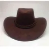 Mode utomhus män kvinnor västra cowboy med ko huvud band bred brim pop vintage jazz cap vinter ull resa hatt