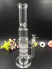 3 Layers Glass Bong Hookahs with Triple Honeycomb To Turbine Percs Water Smoking Pipe with 18mm female joint