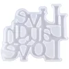 DIYコースター型のシリコーン樹脂ドロップ型の装飾品愛言葉の組み合わせ愛の文字英語のクラフトツール9037