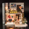 Casa grande diy casas de bonecas de madeira cozinha em miniatura villa casa de bonecas kit de móveis kast travaux manuels adulte oyuncak ev 2012177110543