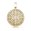 Iced Out Round Pendant Necklace Letter Saty Hard Gold Silver Plated Mens Hip Hop Necklaces Jewelry239C