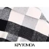 kpytomoa女性ファッションダブル胸肉の羊毛ジャケットコートビンテージロングスリーブポケット女性アウターウェアシックトップス201029