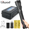XHP90.2 Aluminum Tactical LED Flashlight USB Rechargeable Zoom Torch Power by 18650 or 26650 Battery Lantern Litwod 1285 Black
