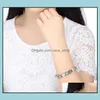 Charmarmband smycken antik sier armband armband med kärlek och blommor kristallboll kvinnor bröllop valentiner dag gåva droppleverans 202