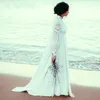 2021 Cheap High Neck Beach A Line Wedding Dresses With Long Sleeve Lace Empire Waist Country Bohemian Pregnant Bridal Wedding Gowns Cheap