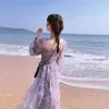 Casual Dresses Beach Floral Female Party Koreansk stil Kläder Verktyg Vero Brandy Tillbehör Robe Punk Top Kvinnor Elegant Klänning Ärm