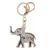 Colorful diamond rhinestone little elephants keychains popular fashion ins luxury designer bag charms keychains for women girls