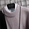 Nuevo Invierno Cashmere Sweat Suéter Hombres Turtleneck Mens Pullover Patchwork Slim Fit Suéteres Tops Pequeño Puente de Navidad Hombre