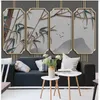 Flying birds wallpapers golden embossed lines background wall 3d stereoscopic wallpaper