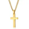 Stainless Steel Cross Pendant Necklaces Men Religion Faith Crucifix Charm Decoration Chain For Women Jewelry Gift