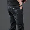 Jantour cotone uomo jeans pantaloni stringati pantaloni in denim nero pantaloni skinny slim hip hop sportivo elastico in vita pantaloni maschili 201128