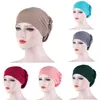 Base muçulmana chapéu multi cor hijab gorro macio torcido homens plissados ​​mulheres cabeça envoltório turbante moda 5 3er p2