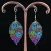 Isang Européen Américain Mode Multicolore Boucles D'oreilles En Métal Couleur Creux Style Traditionnel Boucle D'oreille Pour Les Femmes Bijoux Cadeau