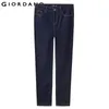 Giordano Kobiet dżinsy proste High Rise Prosty jeansy Slant Pockets Zip Fly Cotton Soild Calca dżinsy feminina 05410094 201029