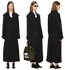 İNGILTERE Yepyeni Moda Pist Tasarımcısı Basit Klasik Maxi Uzun Trençkot Chic Kadın Rüzgarlık Beyaz Siyah Haki 201215