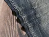 Męskie dżinsy moda Streetwear męskie wysokiej jakości drukowane designerskie porwane spodnie dżinsowe Retro Wash elastyczne Vintage długie spodnie