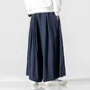 MrGoldenBowl Store Autumn Causal Baggy Pants Chinese Style Draped Cotton Pants Mens Loose Traditional Wide Leg Pants Male 201128