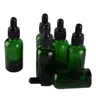 2020 440pcs 30ml Green Glass Dropper Bottle, 30 ml Green Glass Bottle with Black, Silver, Gold Caps, 1OZ Glass Cosmetic Bottles