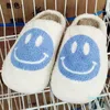 Pantofole invernali da donna Sorriso Morbido Peluche Pelliccia sintetica Scarpe da donna Soffice Furry Flat Home Indoor Coppia Faccina in cotone 210831