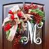 Julkrans Artificial Plant Rattan Circle Wall Decoration Simulation Fake Flower Door Hanging Wreath for Home Decor4171077