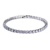 Bransoletki tenisowe biżuteria luksusowe 4Mm cyrkonia Iced Out łańcuch kryształ ślub dla kobiet mężczyzn złota bransoletka Sier