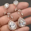 Diamant naturel 14K boucle d'oreille en or Rose Rose Mujer Oreja Orecchini pierres précieuses Bizuteria bijoux grenat goutte boucle d'oreille Oorbellen Joyas8768250