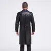 Véritable peau de mouton en cuir pour hommes Veste en cuir Manteaux coupe-vent Taille européenne Russie Homme Trench-coat en cuir véritable LJ201029