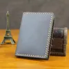 Porte-cartes de visite mince en cuir véritable fait à la main vintage pour femmes ID Case1