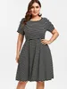 wipalo plusサイズはラインドレスドレスの紋章弾性ウエストドレス夏のカジュアルワークドレス女性ドレスvestidos y2001208687603