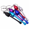 Mushroom metalen rookpijp met sleutelhanger Multi-Color Draagbare kleine tabaksbrander Hookah aluminium houder Legering vs DAB RIGHT Water Pipes Bong