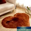 Tapis de coeur Love Heart Artificial Wool Sweins Skin Hoiley Tap Faux Floor Mat Fur Plain Fluffy Soft Area Tapis pour le salon de la maison3420414