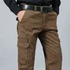 Nya Casual Tactical Pants Male Camo Jogger Plus Storlek 48 Bomull Byxor Många Pocket Militär Stil ArmyGreen Mäns lastbyxor H1223