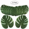 12 Pcs Vert Artificielle Feuilles De Palmier Tropical Pour Banquet Table Décorations Table À Manger Napperons De Noce Décoration Y200903