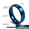6mm Wedding Ring Stainless Steel Wiredrawing Blue Gold Black Men Jewelry