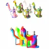 6 inches Printing Silicone Water Bong Smoking Pipe With 10mm steel nail Removable Hookahs