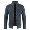 Męskie Kurtki sweterowe Kurtki Moda Trend Z Długim Rękawem Cardigan Stand-Up Collar Zipper Outerwears Designer Mężczyzna Winter Casual Slim Płaszcze