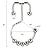 Shower Curtain Hooks Rings Stainless Steel Shower Curtain Rings Metal Double Glide Shower Hooks for Bathroom Rods Curtains EEA47