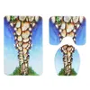 3Pcs/set Bathroom Mat Set Flannel Anti-Slip Kitchen Bath Mat Digital Printing Washable Carpet Bathroom Toilet Rug Set