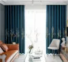 Gong Brocade 3D Bordado Shading Curtain Cloth Light Luxo Sala de Estar Bedroom Curtains Personalizados