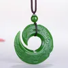 dragon pendentif en jade vert