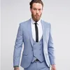 Lekki Szary Mężczyźni Wedding Garnitur Slim Fit 3 Sztuka Tuxedo Groom Groomsman Niestandardowe męskie Garnitury dla Traje Hombre1