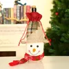 Рождественская винная крышка бутылки с снеговиком снеговика лося вина набор бутылок рождественские столы украшения шнурки карман HH93606449964