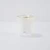 1.5Oz sublimação tiro óculos copo tumbler branco remendo ouro borda de vinho tinto transferência de calor impressão fosco copo branco sublimação de tumbler