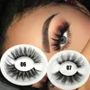 1Pair 3D Faux Mink Hair Falso Eyelashes Criss-Cross Wispy Eye Eye Lashes Extensão Natural Long Light Eyelashes Maquiagem Ferramentas