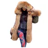 Lavelache Long Parka Real Fur Coat Winter Jacket Women Natural Real Fox Fur Coats Outerwear Streetwearカジュアル特大
